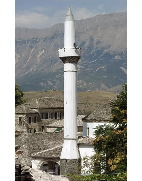 Albania. Gjirokaster. Mosque minaret. 18th century