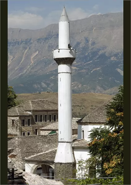 Albania. Gjirokaster. Mosque minaret. 18th century