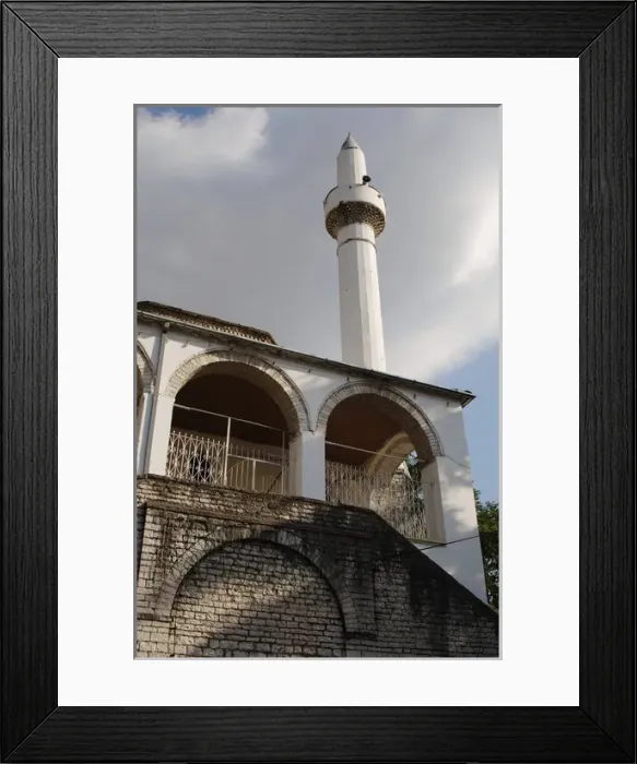 Framed Print : Albania. Gjirokaster. Mosque and minaret. 18th century Framed Print : Albania. Gjirokaster. Mosque and minaret. 18th century