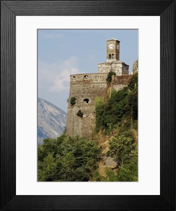 Framed Print : Albania. Gjirokaster. Castle and clock tower Framed Print : Albania. Gjirokaster. Castle and clock tower