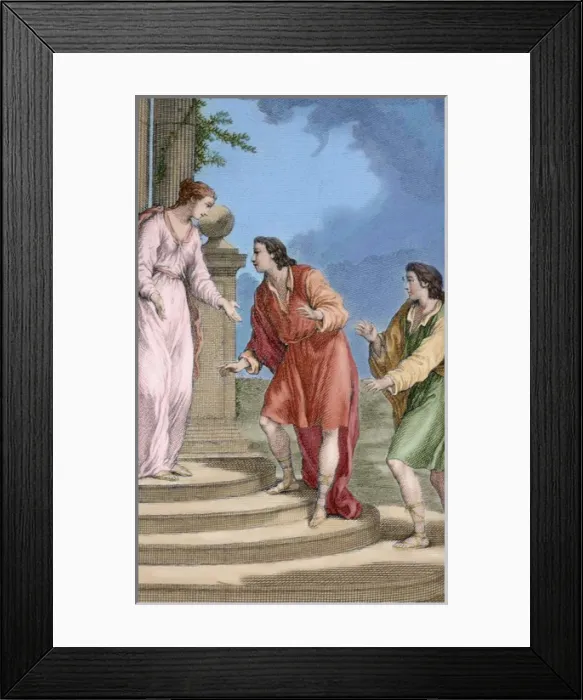 Framed Print : Comedies by Titus Maccius Plautus. Engraving. Paris, 1759. C Framed Print : Comedies by Titus Maccius Plautus. Engraving. Paris, 1759. C