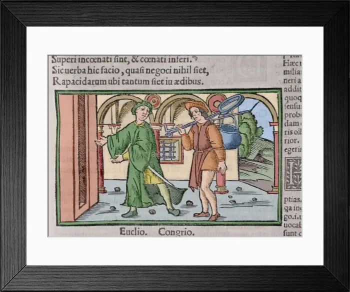 Framed Print : Titus Maccius Plautus. Colored. Engraving Framed Print : Titus Maccius Plautus. Colored. Engraving