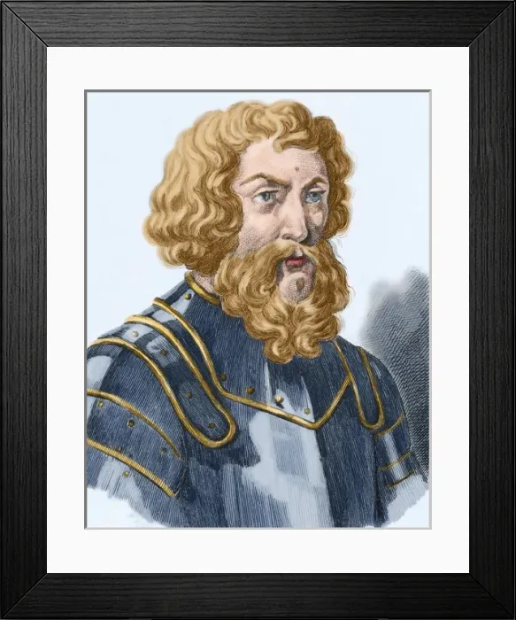Framed Print : Dmitry Donskoy (1350-1389). Colored engraving Framed Print : Dmitry Donskoy (1350-1389). Colored engraving