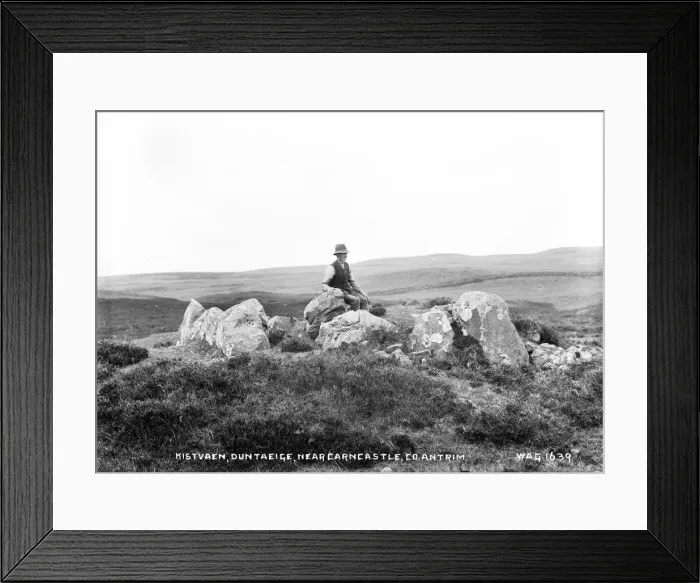 Framed Print : Kistvaen, Duntaeige, near Carncastle, Co. Antrim Framed Print : Kistvaen, Duntaeige, near Carncastle, Co. Antrim