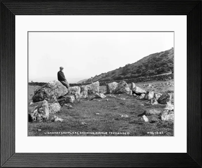 Framed Print : Lisnahay Cromlech, Showing Avenue to Chamber Framed Print : Lisnahay Cromlech, Showing Avenue to Chamber