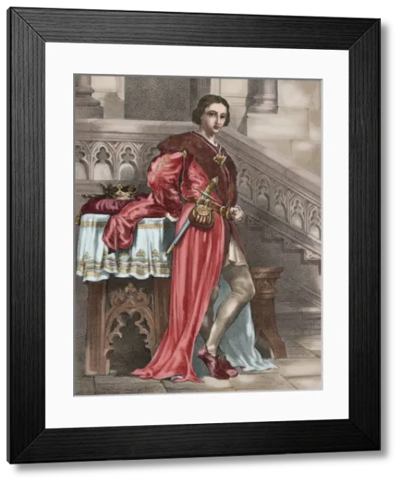 Framed Print : King Alfonso IV the Kind (1299-1336). Engraving. Colored Framed Print : King Alfonso IV the Kind (1299-1336). Engraving. Colored