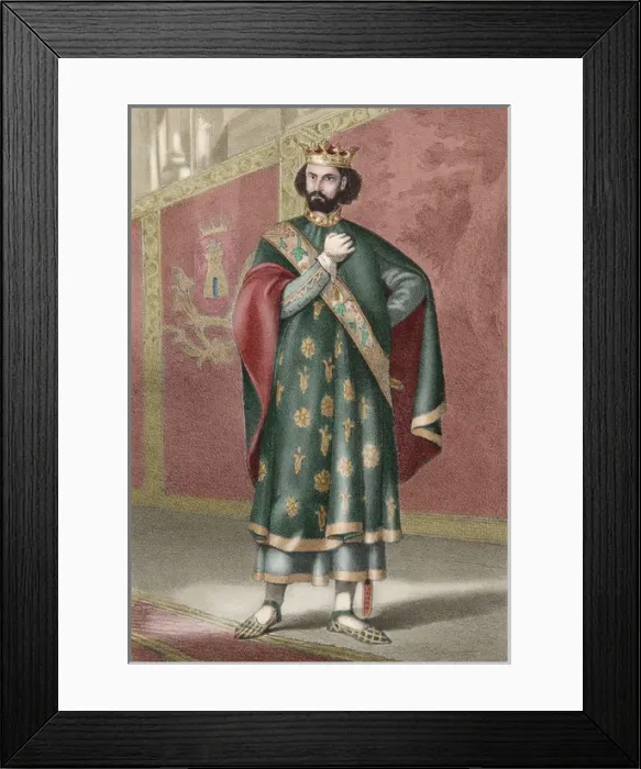Framed Print : Henry II (1333-1379). Engraving. Colored Framed Print : Henry II (1333-1379). Engraving. Colored