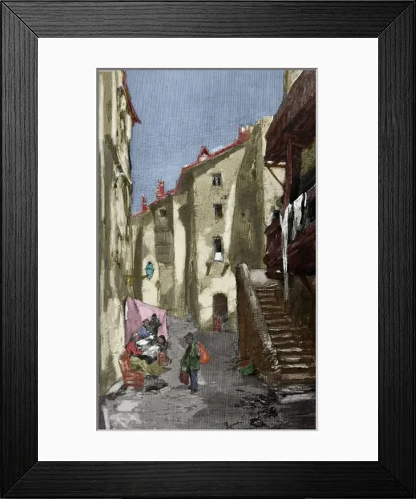 Framed Print : Italy. Rome. Drawing by Jose Maria Marques (1862-1936). Engr Framed Print : Italy. Rome. Drawing by Jose Maria Marques (1862-1936). Engr
