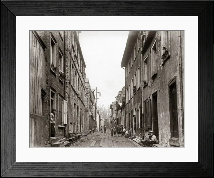 Framed Print : Little Champlain St, Quebec, Canada, circa 1880s Framed Print : Little Champlain St, Quebec, Canada, circa 1880s