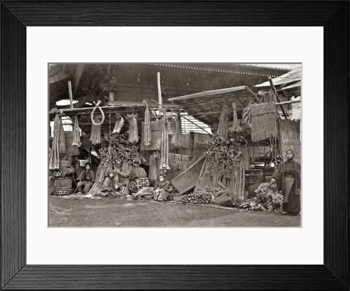 Framed Print : Rope maker, Japan, 1870s Framed Print : Rope maker, Japan, 1870s