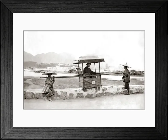 Framed Print : Sedan Chair, Hong Kong circa 1890 Framed Print : Sedan Chair, Hong Kong circa 1890
