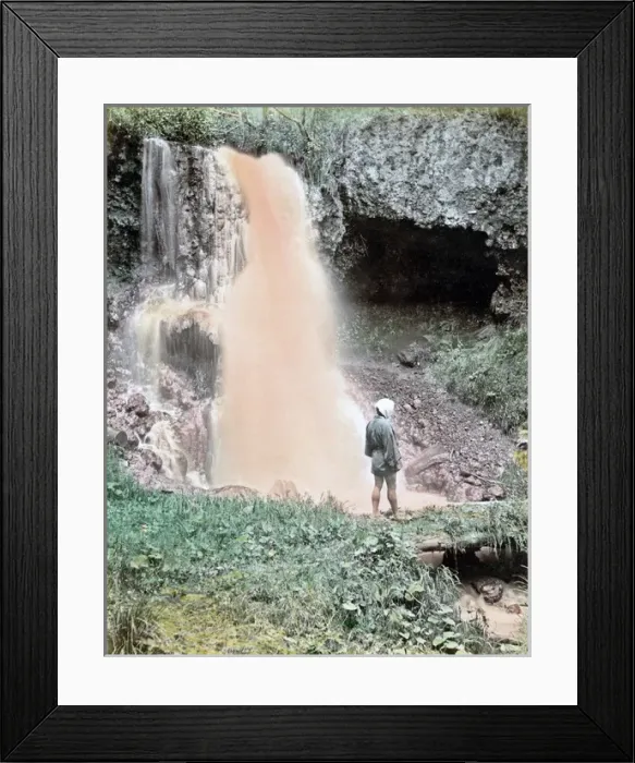 Framed Print : Blood cascade waterfall Mount Asama, Japan, circa 1880s Framed Print : Blood cascade waterfall Mount Asama, Japan, circa 1880s