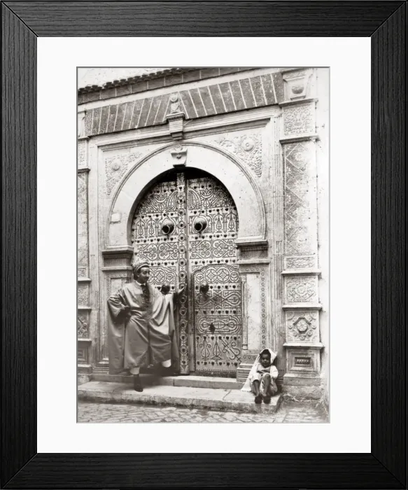 Framed Print : Ornate doorway, Tunis, Tunisia, circa 1890s Framed Print : Ornate doorway, Tunis, Tunisia, circa 1890s
