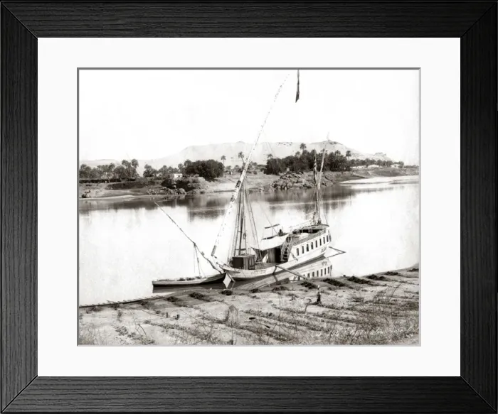 Framed Print : Pleasure boat on the Nile, Egypt circa 1880s Framed Print : Pleasure boat on the Nile, Egypt circa 1880s