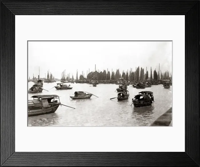 Framed Print : Chinese junks, circa 1890s Framed Print : Chinese junks, circa 1890s