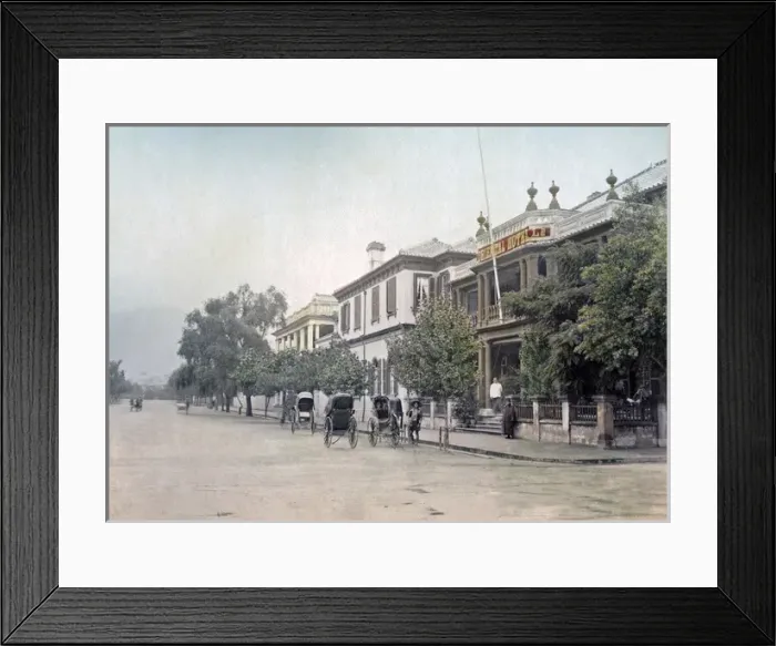 Framed Print : The Bund and Oriental Hotel Kobe, Japan, circa 1880s Framed Print : The Bund and Oriental Hotel Kobe, Japan, circa 1880s