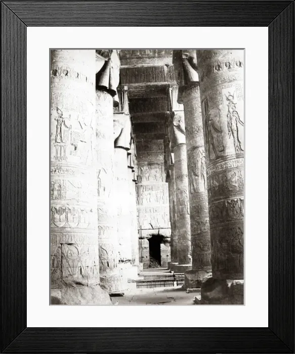Framed Print : Colonnade, Denderah, Egypt, circa 1880s Framed Print : Colonnade, Denderah, Egypt, circa 1880s