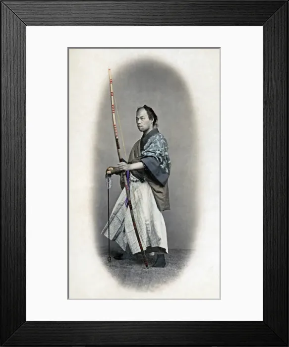 Framed Print : Archer with bow and arrow, Japan, circa 1870 Framed Print : Archer with bow and arrow, Japan, circa 1870