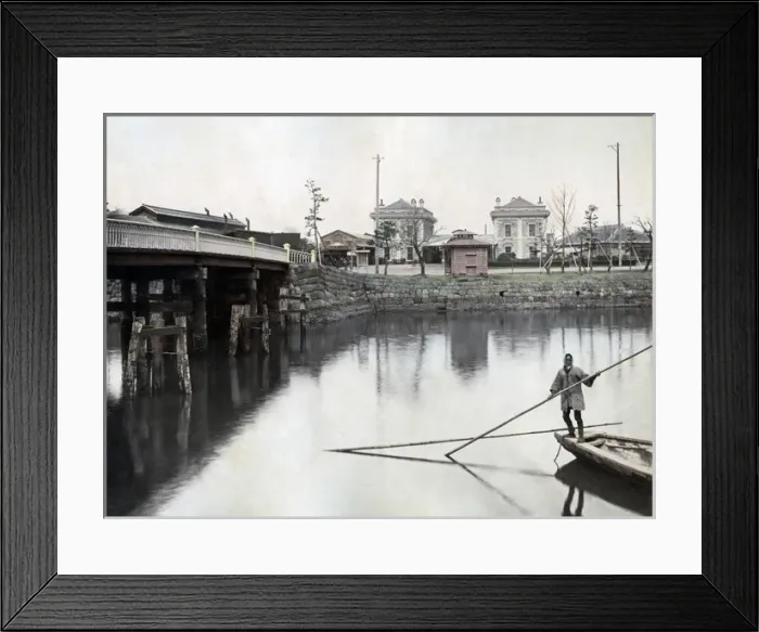 Framed Print : Shinbashi Railway station, Tokyo, Japan, circa 1890 Framed Print : Shinbashi Railway station, Tokyo, Japan, circa 1890