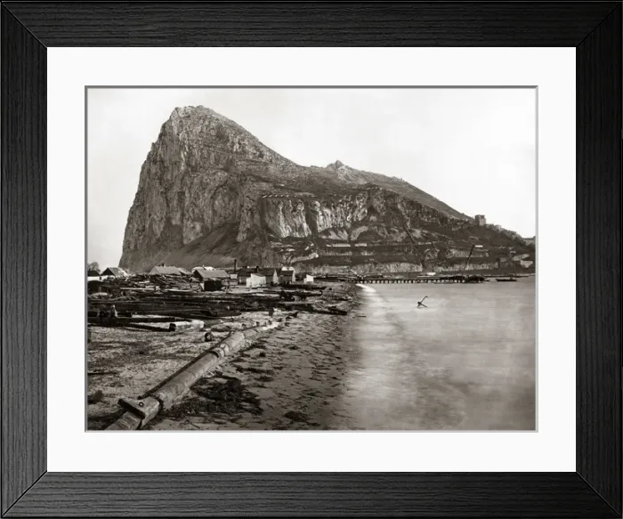 Framed Print : The Rock of Gibraltar, circa 1880s Framed Print : The Rock of Gibraltar, circa 1880s