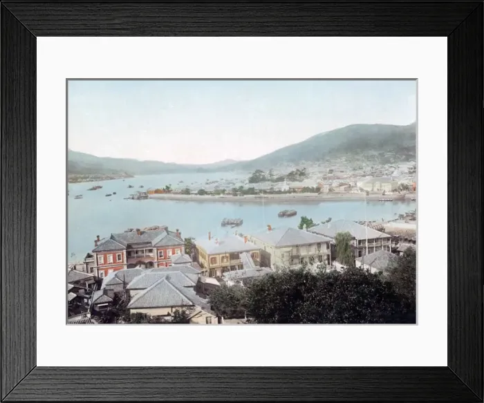 Framed Print : Dejima, foreign settlement at Nagasaki, Japan, circa 1880s Framed Print : Dejima, foreign settlement at Nagasaki, Japan, circa 1880s