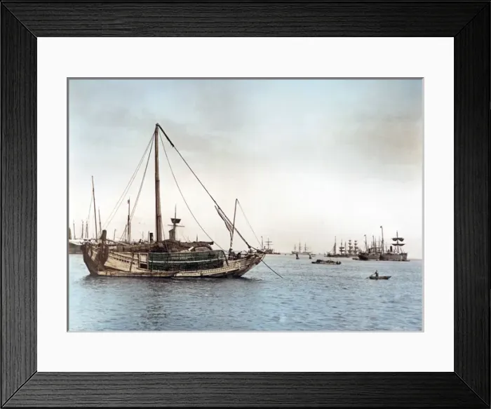 Framed Print : Japanese ships, circa 1880s Framed Print : Japanese ships, circa 1880s