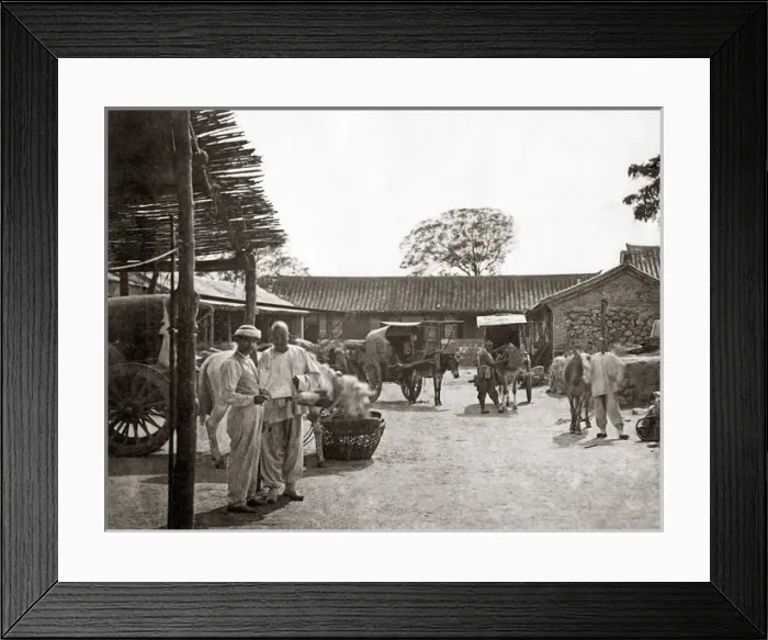 Framed Print : Mule carts, China, circa 1880s Framed Print : Mule carts, China, circa 1880s