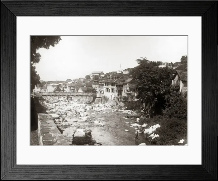 Framed Print : St Pierre, Martinique, West Indies, circa 1900 - Washerwomen Framed Print : St Pierre, Martinique, West Indies, circa 1900 - Washerwomen