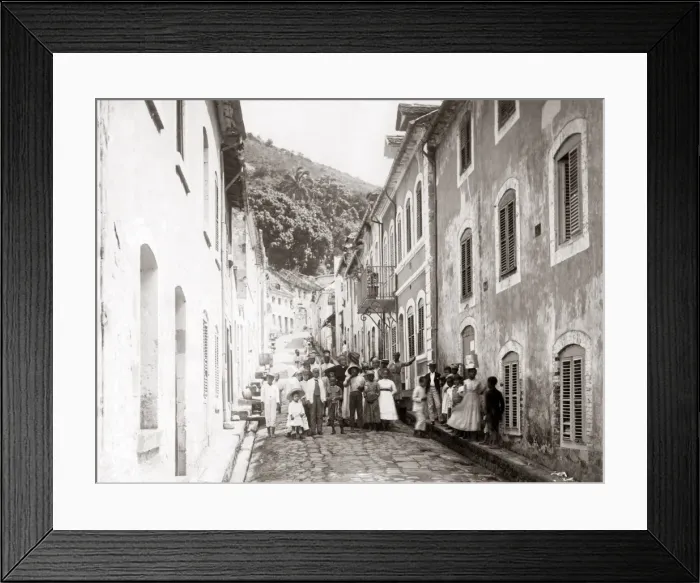 Framed Print : Crowded street, St Pierre, Martinique, West Indies Framed Print : Crowded street, St Pierre, Martinique, West Indies