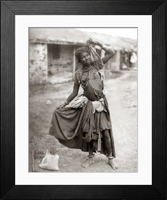Framed Print : Gipsy dancing girl, India, circa 1870s Framed Print : Gipsy dancing girl, India, circa 1870s