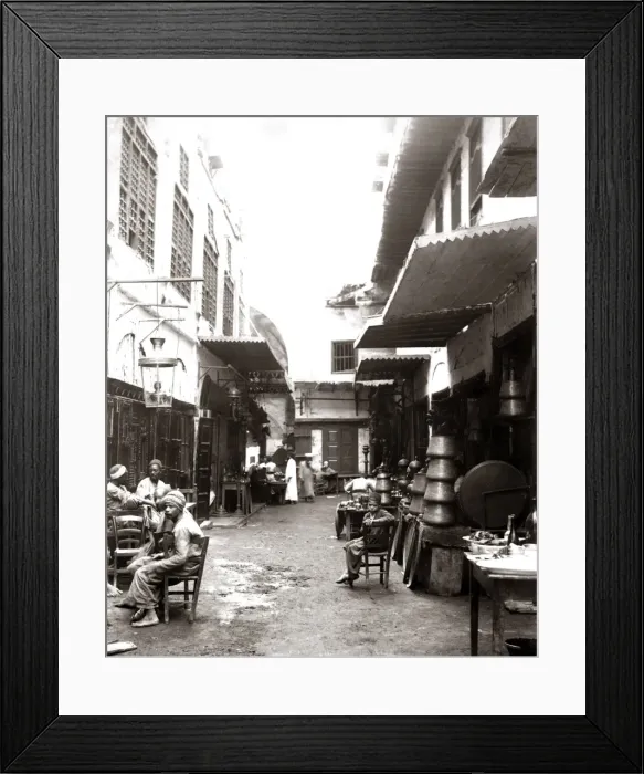 Framed Print : Street bazaar, Cairo, circa 1880s Framed Print : Street bazaar, Cairo, circa 1880s