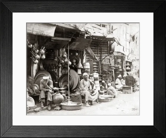 Framed Print : Street bazaar, Cairo, circa 1880s Framed Print : Street bazaar, Cairo, circa 1880s