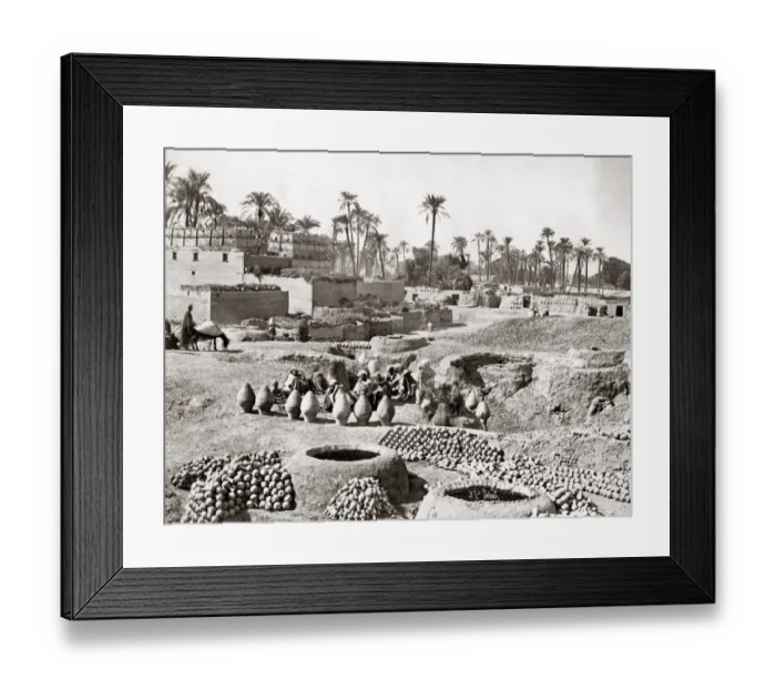 Framed Print : Pottery works, Egypt, circa 1880s Framed Print : Pottery works, Egypt, circa 1880s