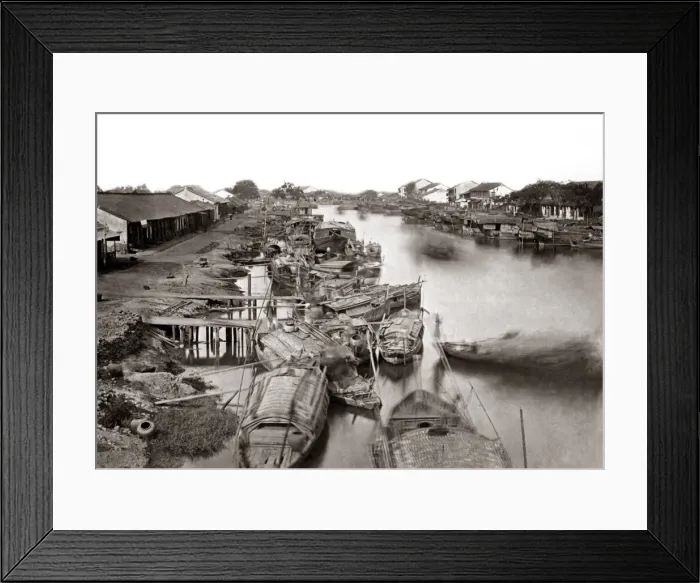 Framed Print : Canal, Indo-China, Vietnam, circa 1890 Framed Print : Canal, Indo-China, Vietnam, circa 1890