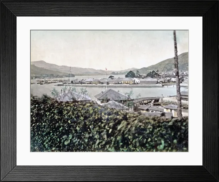 Framed Print : Dejima, the foreign settlement in Nagasaki, Japan, circa 188 Framed Print : Dejima, the foreign settlement in Nagasaki, Japan, circa 188