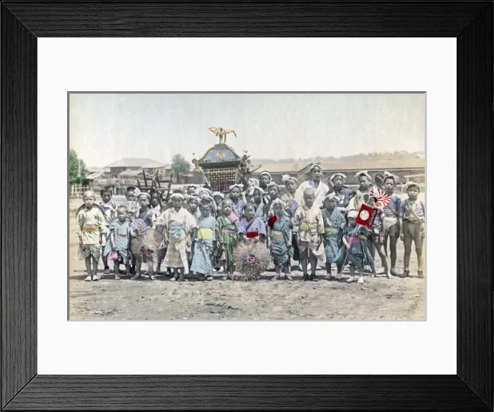 Framed Print : Religious ceremony, Children, Japan, circa 1880s
