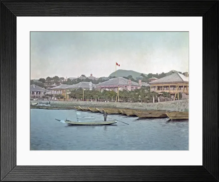Framed Print : Bund of Nagasaki, Japan, circa 1880s Framed Print : Bund of Nagasaki, Japan, circa 1880s