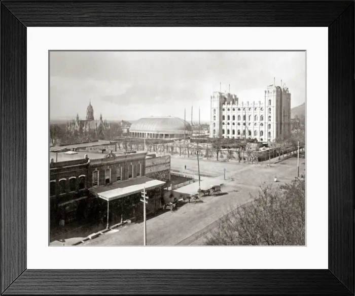 Framed Print : Temple Block Salt Lake Cty, Utah, circa 1890 Framed Print : Temple Block Salt Lake Cty, Utah, circa 1890