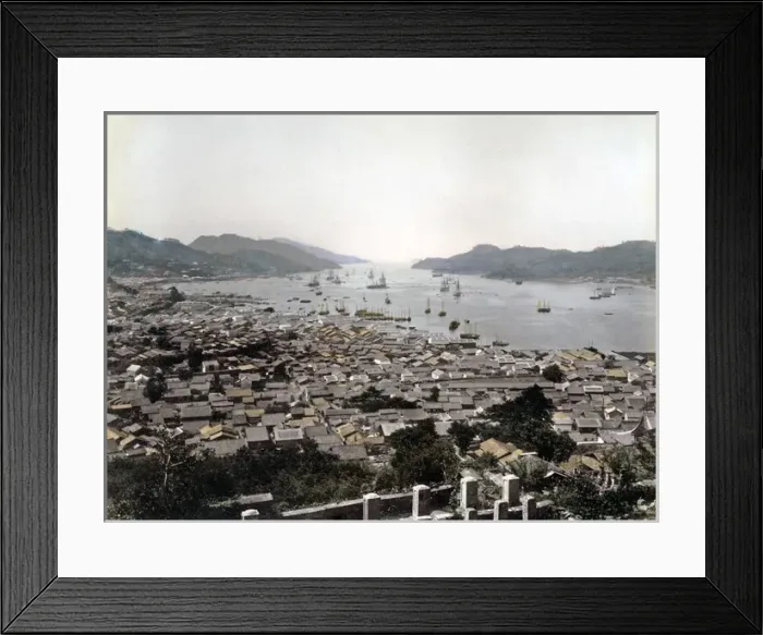 Framed Print : Ships in Nagasaki Harbour, Japan, circa 1880s Framed Print : Ships in Nagasaki Harbour, Japan, circa 1880s