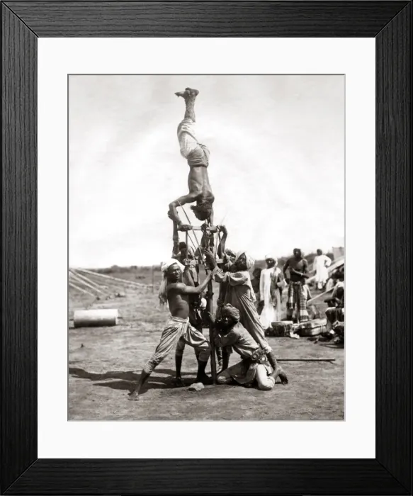 Framed Print : Acrobats, India, circa 1880s Framed Print : Acrobats, India, circa 1880s