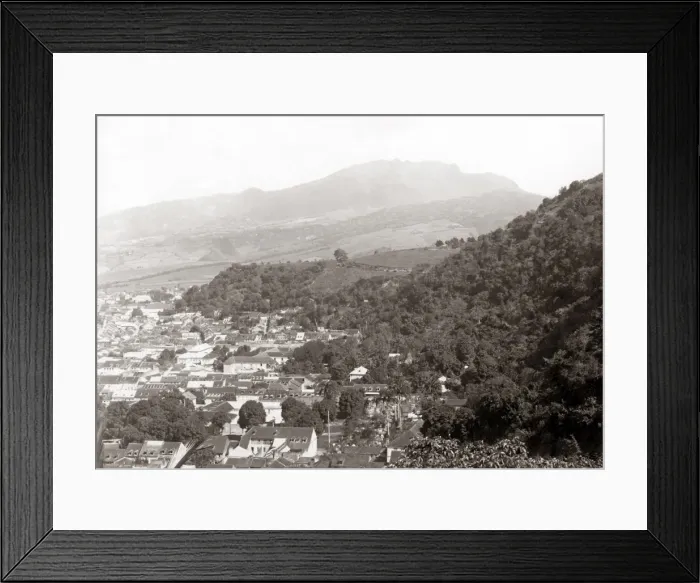 Framed Print : Mount Pelee and St Pierre, Martinique, West Indies, circa 19 Framed Print : Mount Pelee and St Pierre, Martinique, West Indies, circa 19