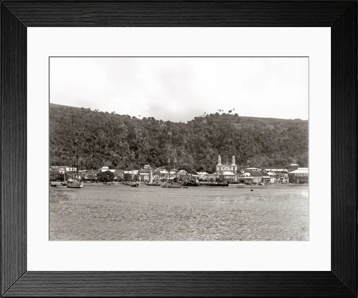 Framed Print : The landing stage, St Pierre, Martinique, West Indies, circa Framed Print : The landing stage, St Pierre, Martinique, West Indies, circa