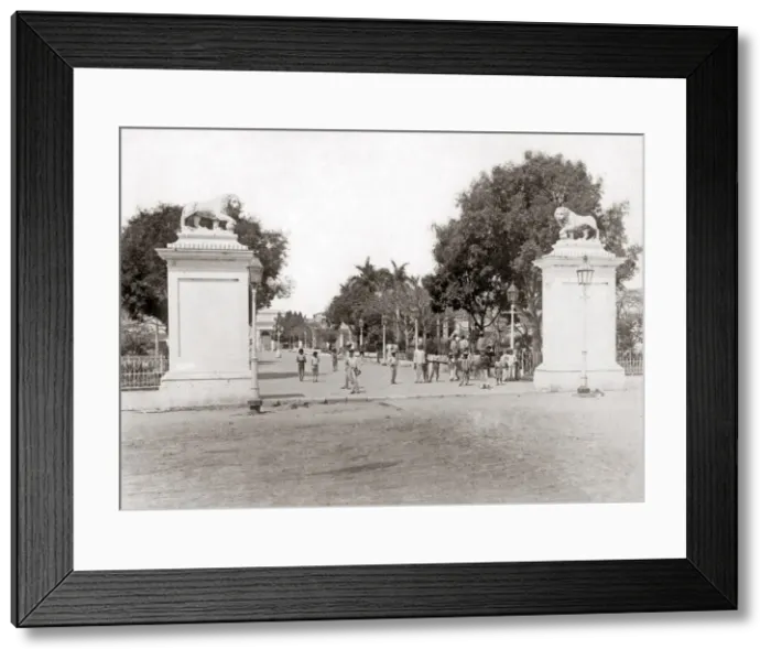Framed Print : Entrance to the Plaza, probably Cienfuegos, Cuba, circa 1900 Framed Print : Entrance to the Plaza, probably Cienfuegos, Cuba, circa 1900