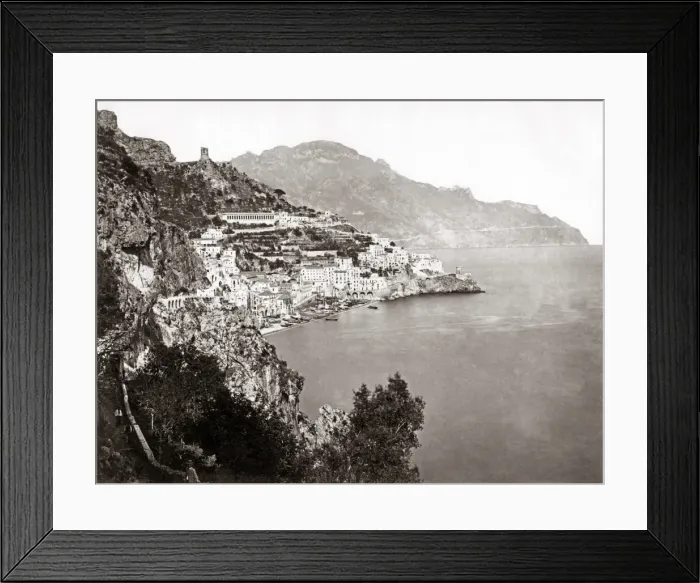 Framed Print : The coast at Amalfi, Italy, circa 1880s Framed Print : The coast at Amalfi, Italy, circa 1880s