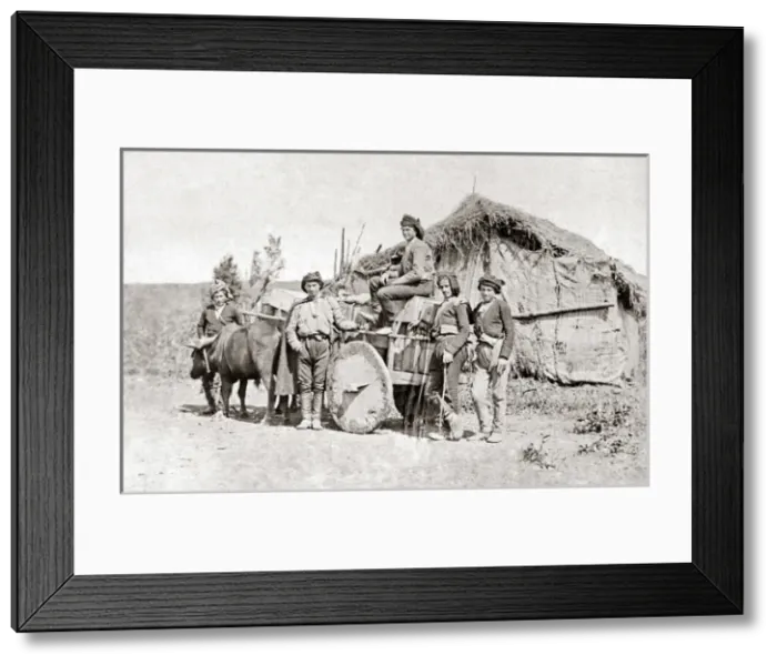 Framed Print : Bullock wagon in the Caucasus, circa 1880s Framed Print : Bullock wagon in the Caucasus, circa 1880s