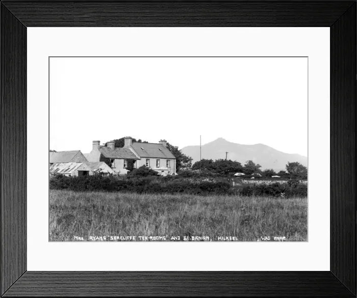 Framed Print : Mrs Ryans Seacliffe Tea Rooms and Sl. Bignian, Kilkeel Framed Print : Mrs Ryans Seacliffe Tea Rooms and Sl. Bignian, Kilkeel