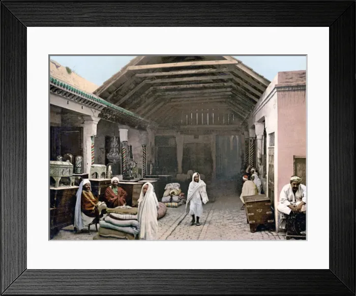 Framed Print : A view in the souk, Tunis, Tunisia, circa 1890s