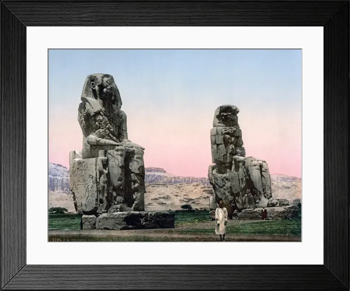 Framed Print : The Colossi of Memnon, Egypt, circa 1890s Framed Print : The Colossi of Memnon, Egypt, circa 1890s