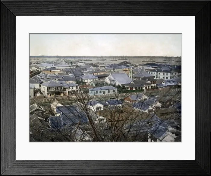Framed Print : Rooftop view of Yokohama, Japan, circa 1880s