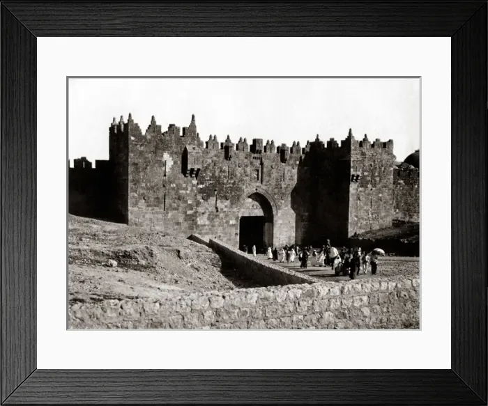 Framed Print : The Damascus Gate, Jerusalem circa 1880s Framed Print : The Damascus Gate, Jerusalem circa 1880s
